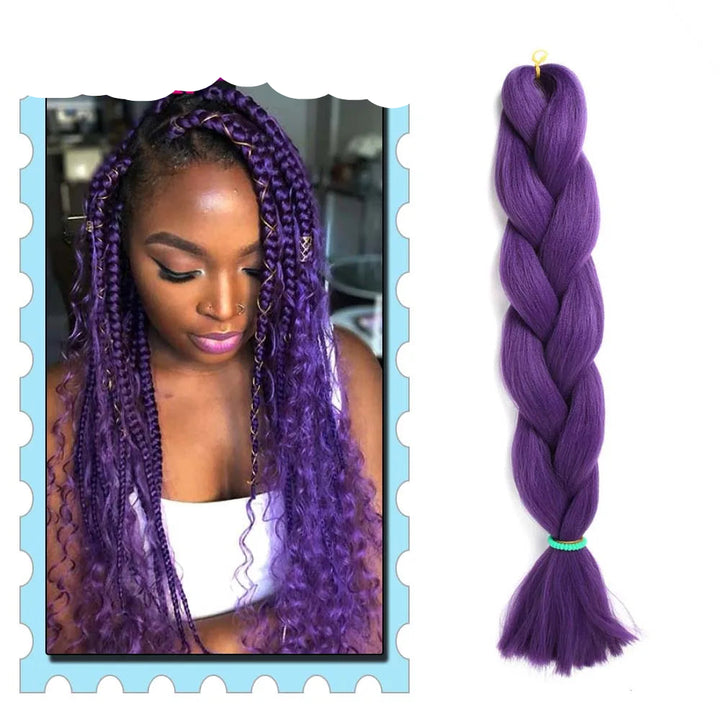 Braiding Hair Extensions for Women 4 Packs 24Inch High Temperature Ombre Jumbo Synthetic Braiding Hair for Twist Crochet Braids