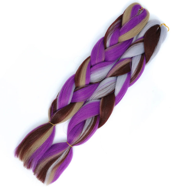 24 Inch Jumbo Braiding Hair – 100g Synthetic Ombre Multi-Color Braids Extension 454