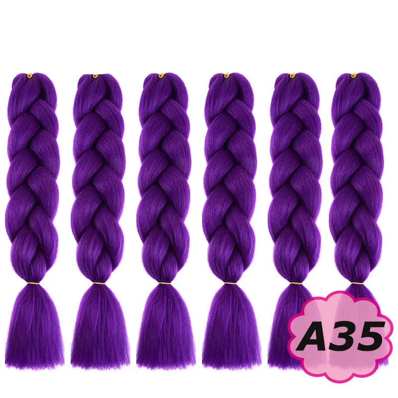 Purple braided hair extensions 