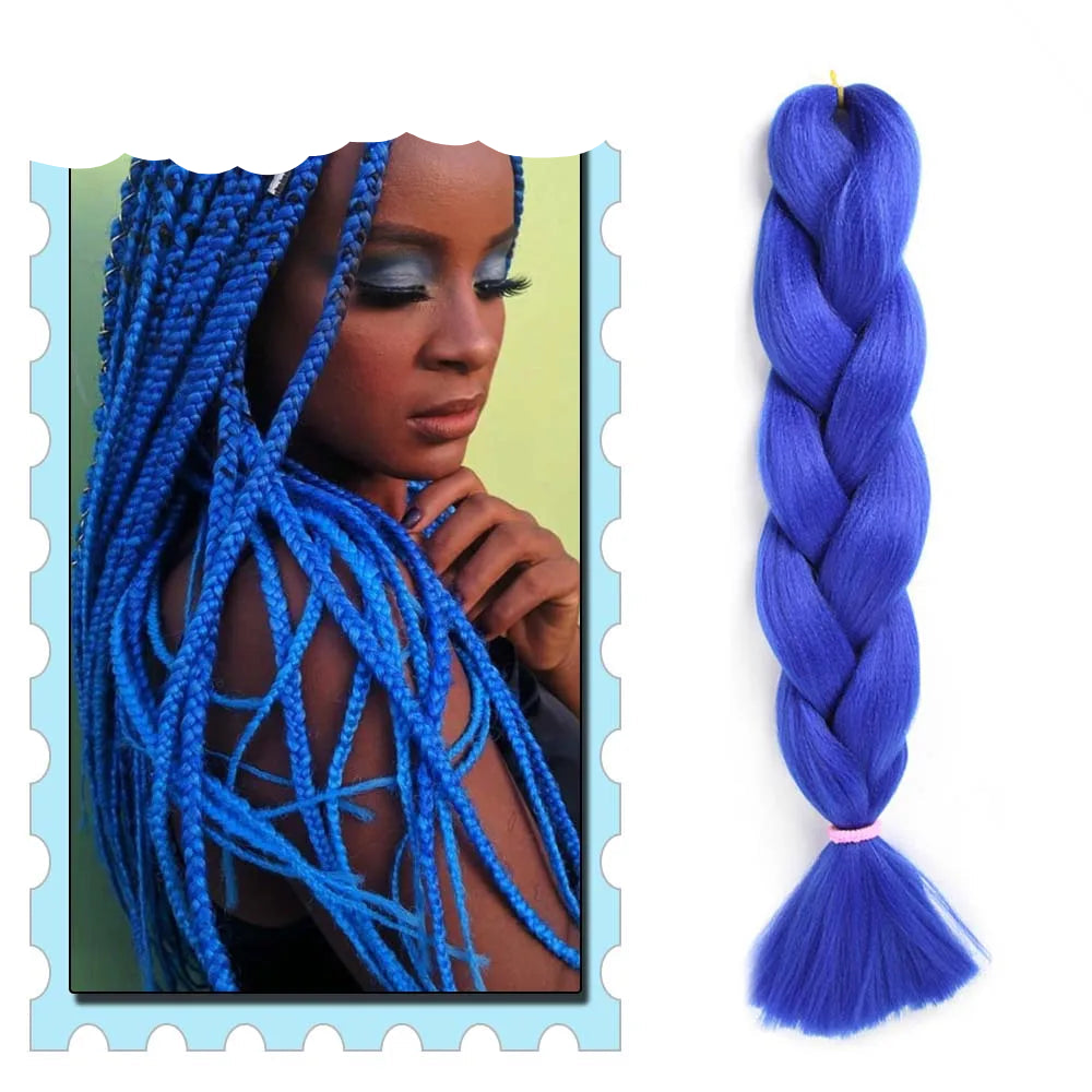 Braiding Hair Extensions for Women 4 Packs 24Inch High Temperature Ombre Jumbo Synthetic Braiding Hair for Twist Crochet Braids