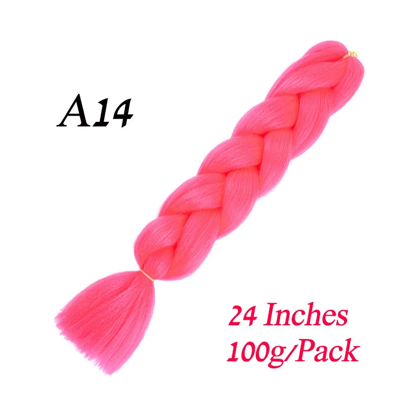 24 Inch Pre-Stretched Jumbo Braiding Hair – Synthetic Kanekalon Extensions for African Braids (100g) 444