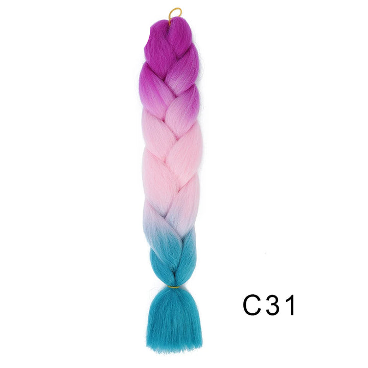 New Colors Synthetic Glowing Ombre Jumbo Twist Braiding Hair – Kanekalon Hair Extensions for Women