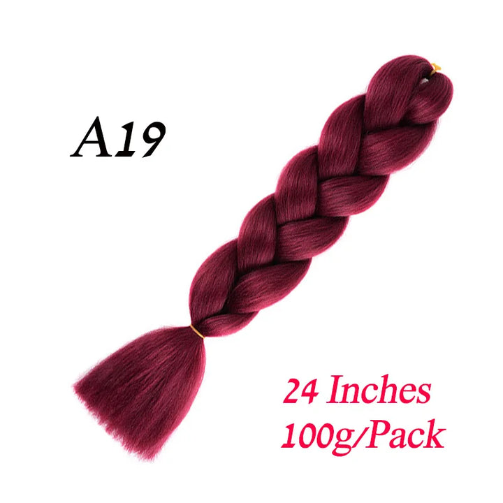 24 Inch Jumbo Braiding Hair – Synthetic Kanekalon Afro Ombre Extensions for Children’s Braids