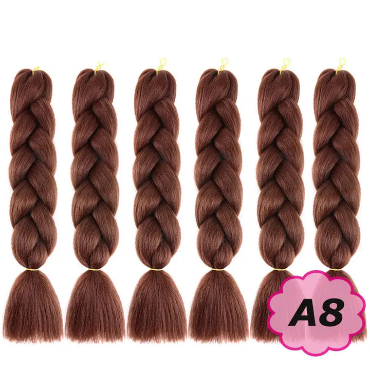 Set of braided hair extensions with  and color A8 label.