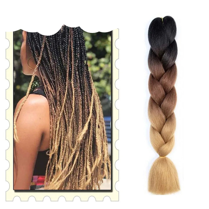 24" Pink Jumbo Braiding Hair – Yaki Texture Synthetic Bulk Extensions (Purple/Red/Green Options)