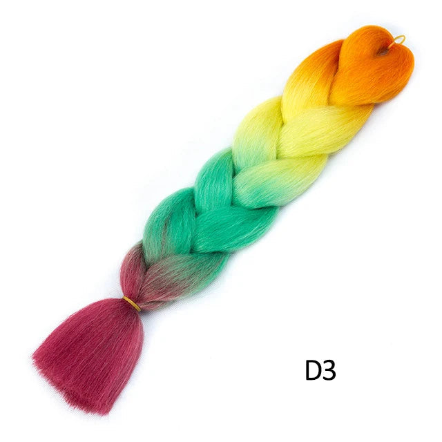New Colors Synthetic Glowing Ombre Jumbo Twist Braiding Hair – Kanekalon Hair Extensions for Women