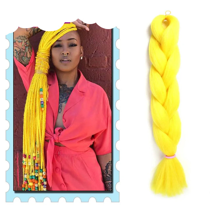 Braiding Hair Extensions for Women 4 Packs 24Inch High Temperature Ombre Jumbo Synthetic Braiding Hair for Twist Crochet Braids
