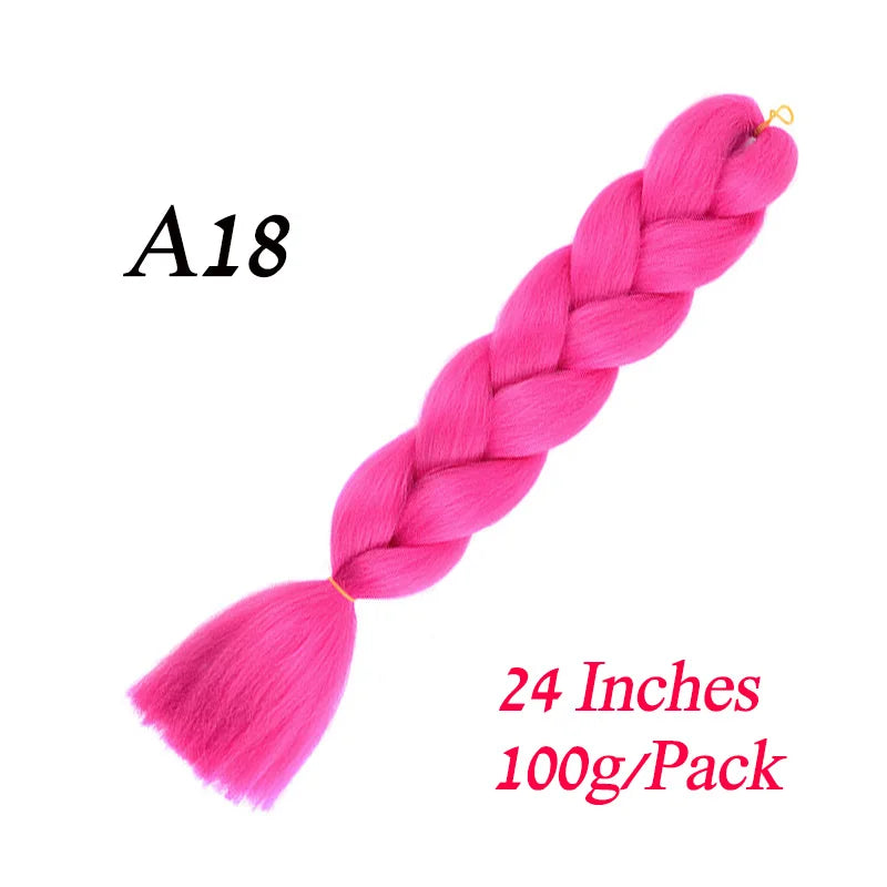 24 Inch Pre-Stretched Jumbo Braiding Hair – Synthetic Kanekalon Extensions for African Braids (100g) 444