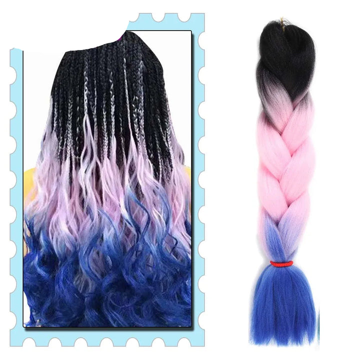 Synthetic Braiding Hair 24 Inch – Kanekalon Ombre Pre-Stretched Jumbo Braids
