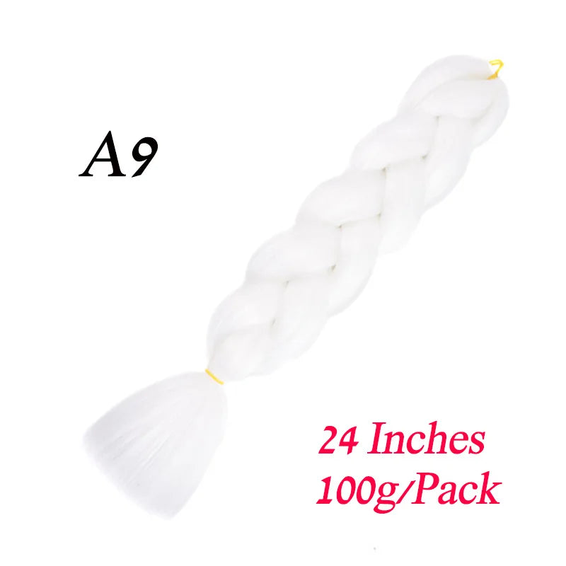 24 Inch Synthetic Jumbo Braiding Hair – Heat-Resistant Ombre Bulk Extensions for Braids