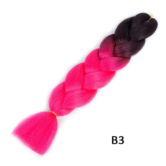 New Colors Synthetic Glowing Ombre Jumbo Twist Braiding Hair – Kanekalon Hair Extensions for Women