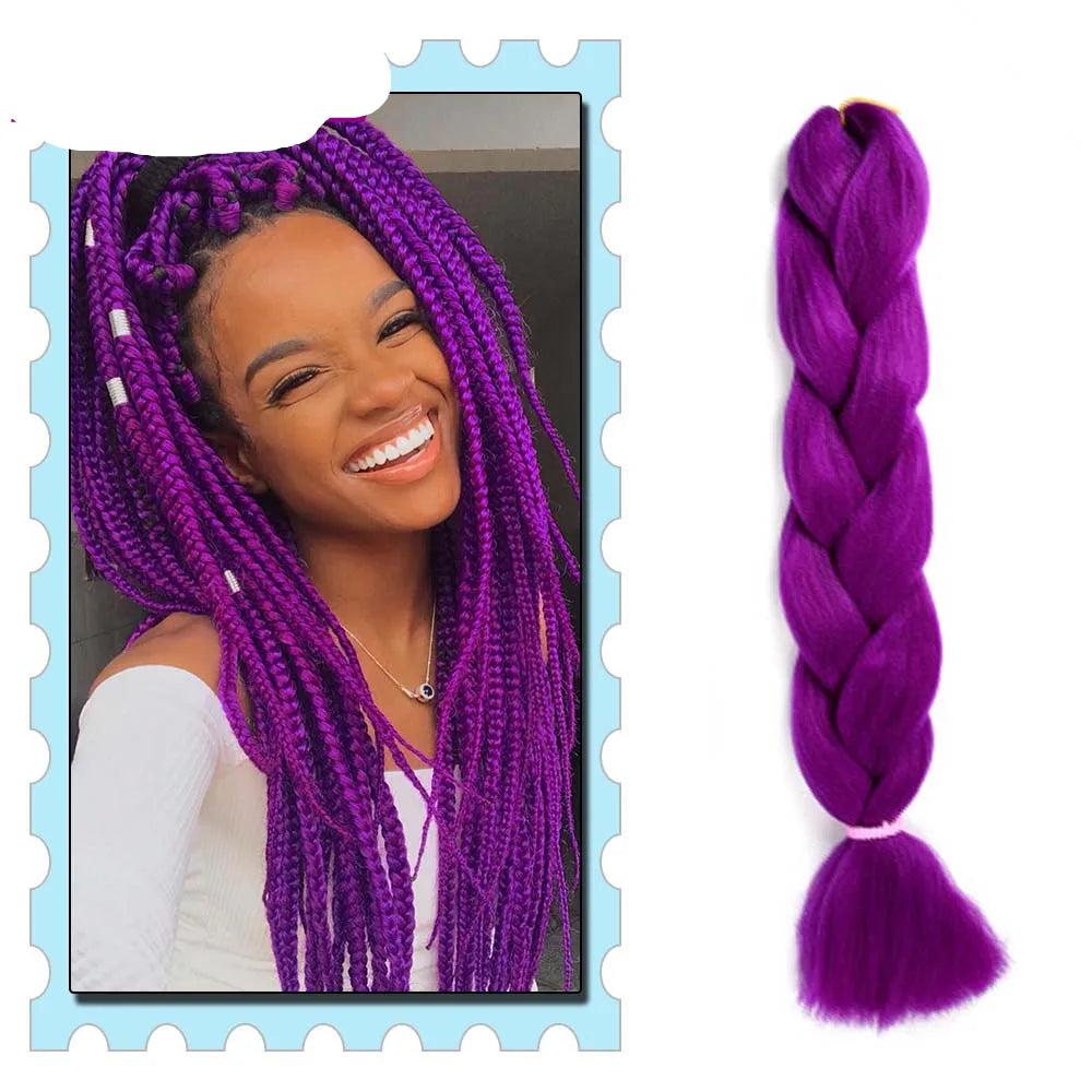 Synthetic Braiding Hair 24 Inch – Kanekalon Ombre Pre-Stretched Jumbo Braids