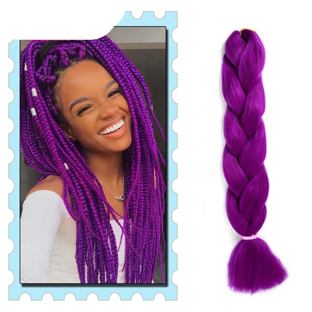 Braiding Hair Extensions for Women 4 Packs 24Inch High Temperature Ombre Jumbo Synthetic Braiding Hair for Twist Crochet Braids