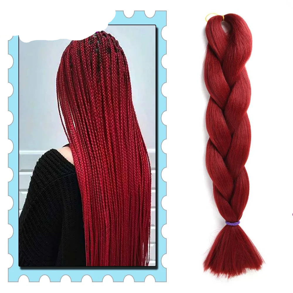 Synthetic Braiding Hair 24 Inch – Kanekalon Ombre Pre-Stretched Jumbo Braids