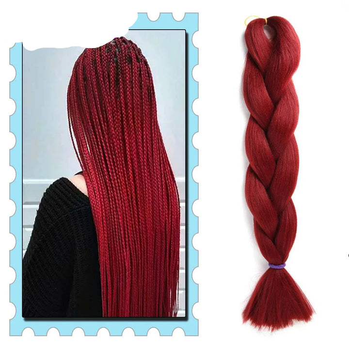 Synthetic Braiding Hair 24 Inch – Kanekalon Ombre Pre-Stretched Jumbo Braids
