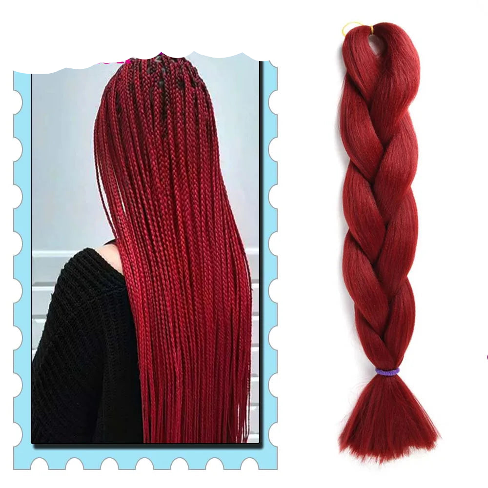 Braiding Hair Extensions for Women 4 Packs 24Inch High Temperature Ombre Jumbo Synthetic Braiding Hair for Twist Crochet Braids