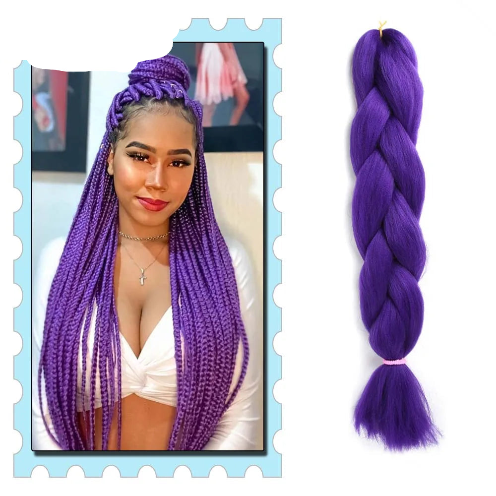 Synthetic Braiding Hair 24 Inch – Kanekalon Ombre Pre-Stretched Jumbo Braids