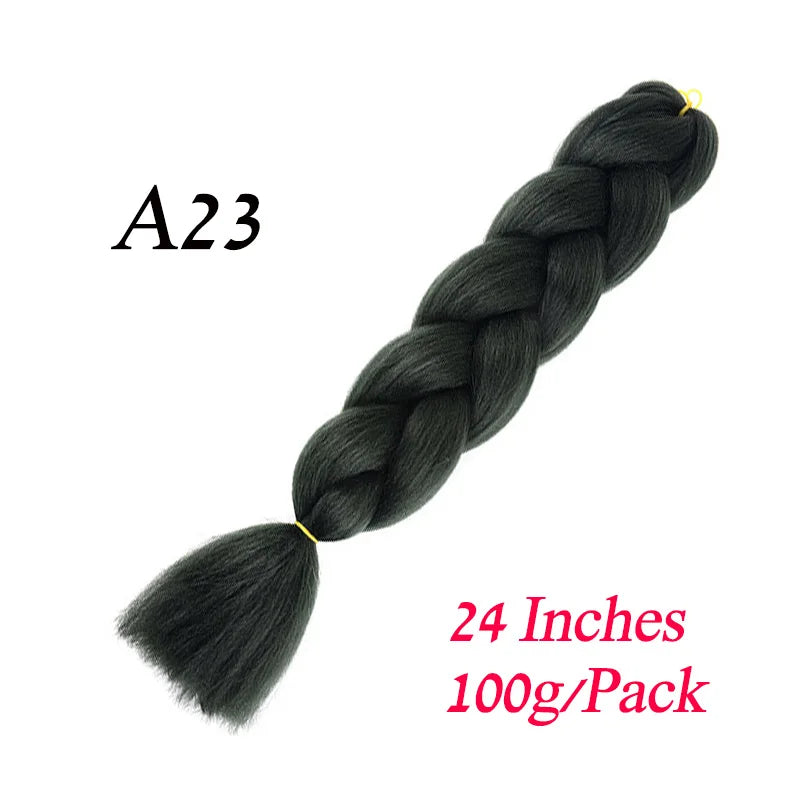 24 Inch Synthetic Ombre Jumbo Braiding Hair – DIY Braid Extensions for Women (Purple/Pink/Yellow/Red)