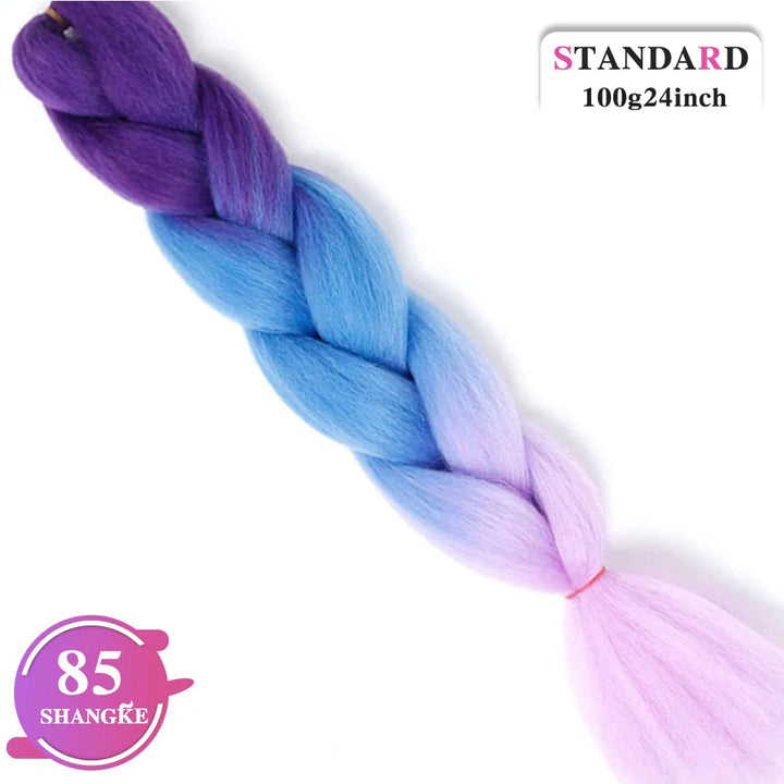 24 Inch Rainbow Weaving Hair Extensions – Synthetic Professional Color Weave Hair 55