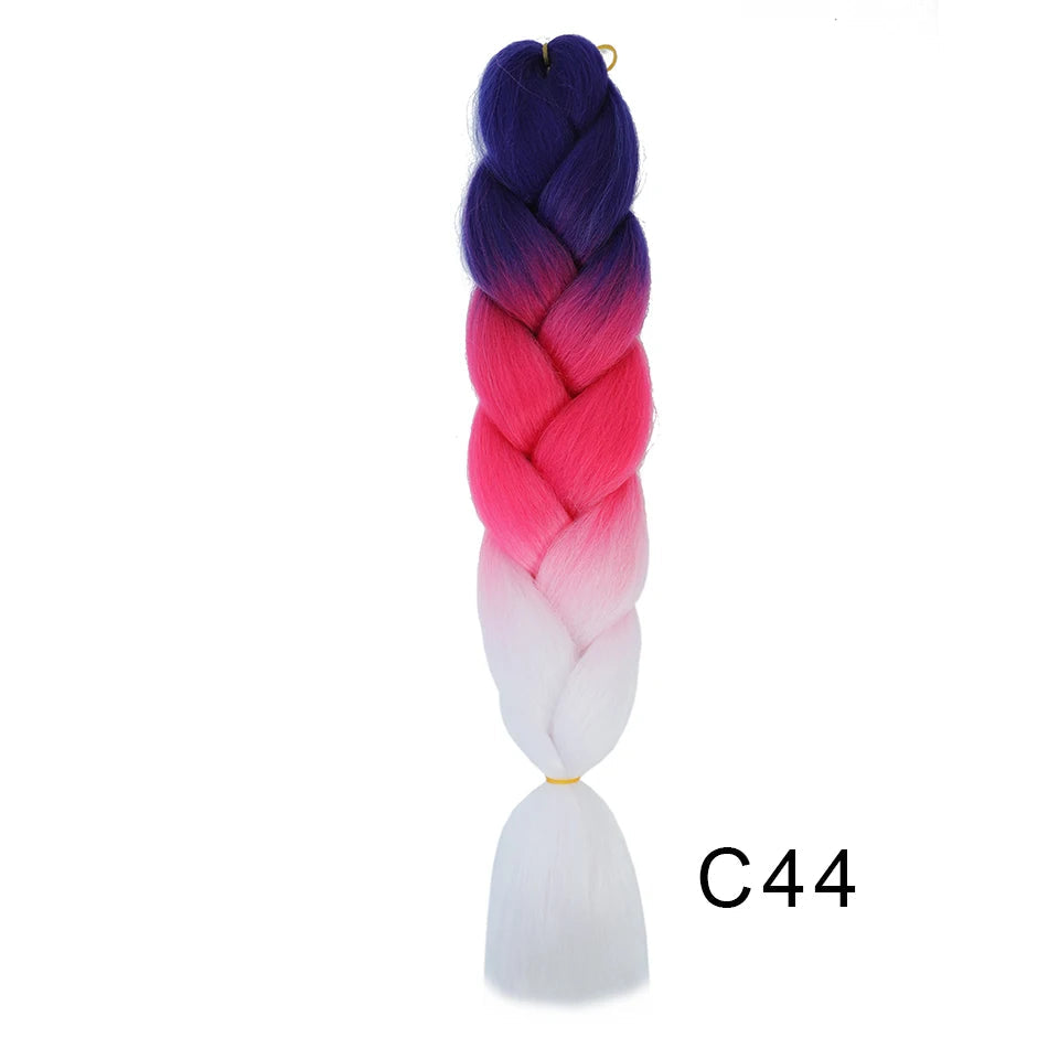 New Colors Synthetic Glowing Ombre Jumbo Twist Braiding Hair – Kanekalon Hair Extensions for Women