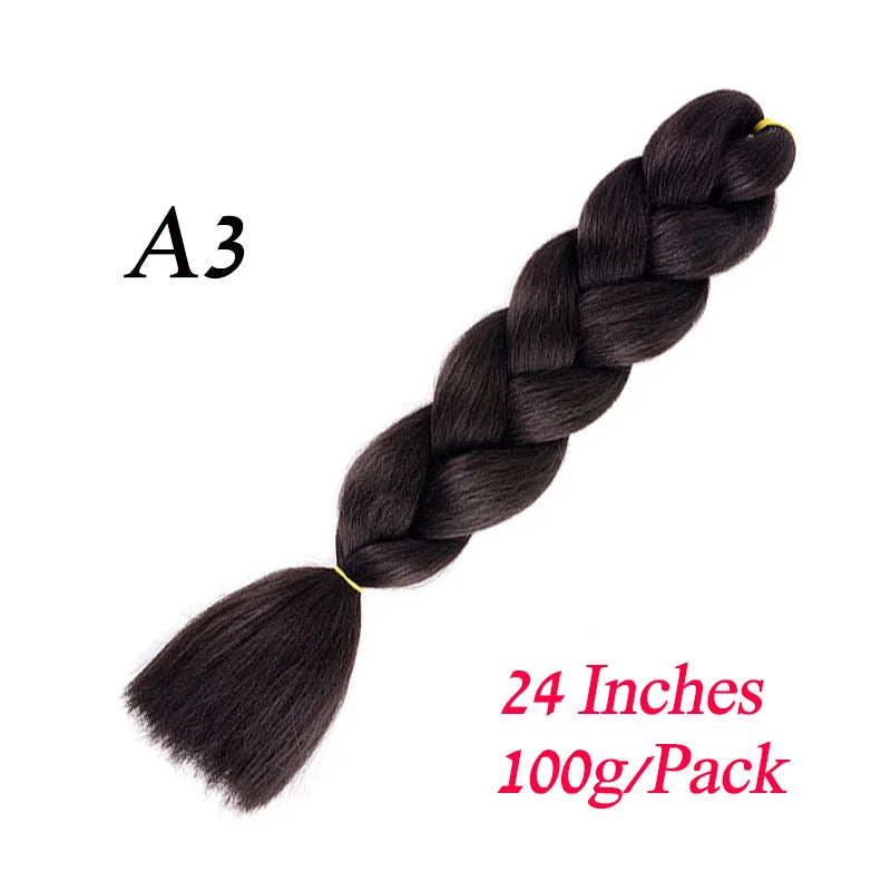 24 Inch Jumbo Braiding Hair – Synthetic Kanekalon Afro Ombre Extensions for Children’s Braids