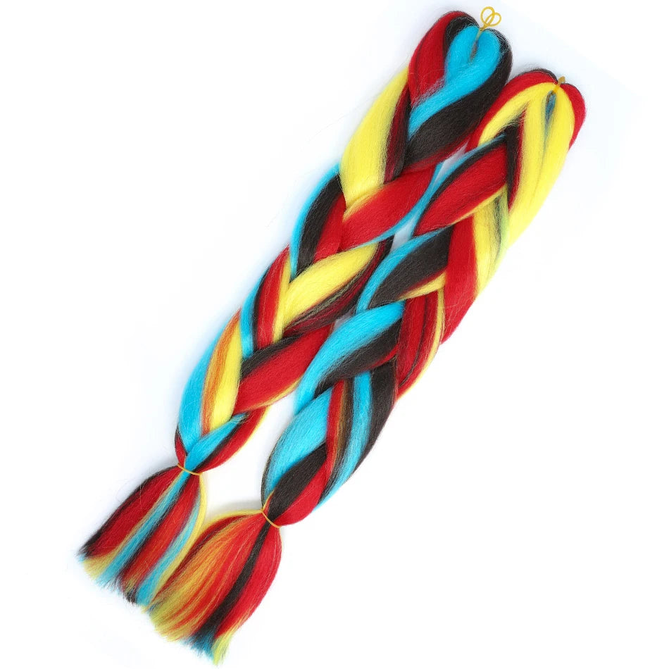 24 Inch Jumbo Braiding Hair – 100g Synthetic Ombre Multi-Color Braids Extension 454