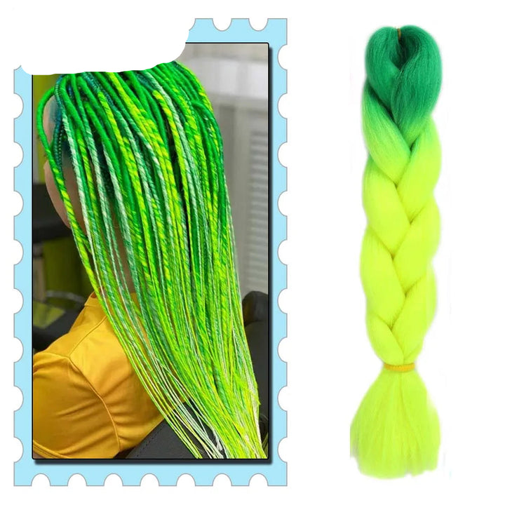 Synthetic Braiding Hair 24 Inch – Kanekalon Ombre Pre-Stretched Jumbo Braids