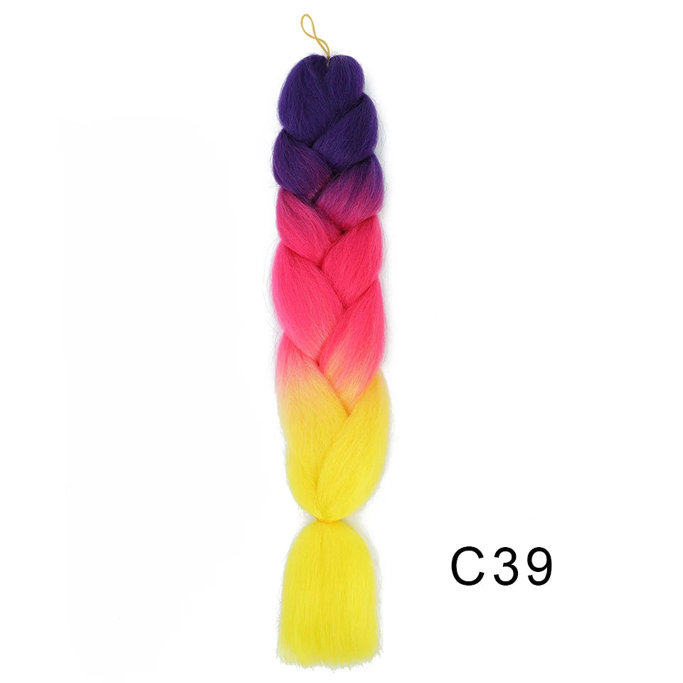 New Colors Synthetic Glowing Ombre Jumbo Twist Braiding Hair – Kanekalon Hair Extensions for Women