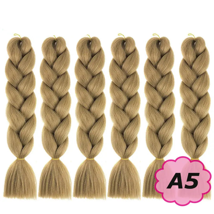 Set of six braided hair extensions 