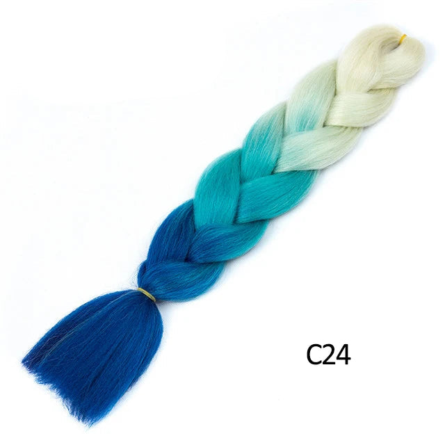 New Colors Synthetic Glowing Ombre Jumbo Twist Braiding Hair – Kanekalon Hair Extensions for Women