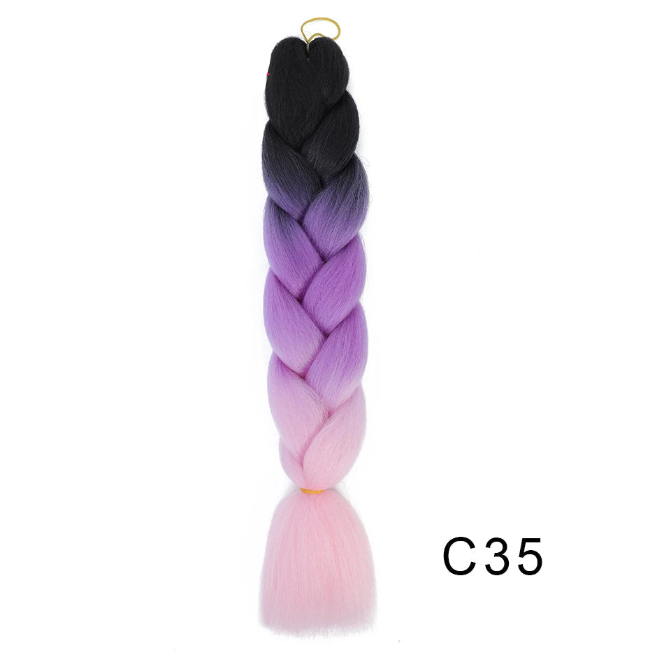 New Colors Synthetic Glowing Ombre Jumbo Twist Braiding Hair – Kanekalon Hair Extensions for Women