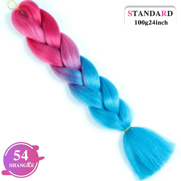24 Inch Rainbow Weaving Hair Extensions – Synthetic Professional Color Weave Hair 55