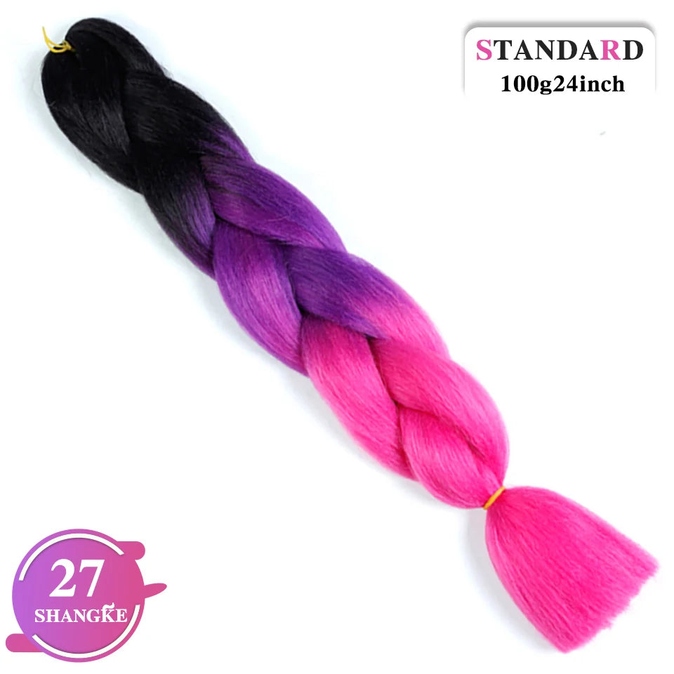 24 Inch Rainbow Weaving Hair Extensions – Synthetic Professional Color Weave Hair 55