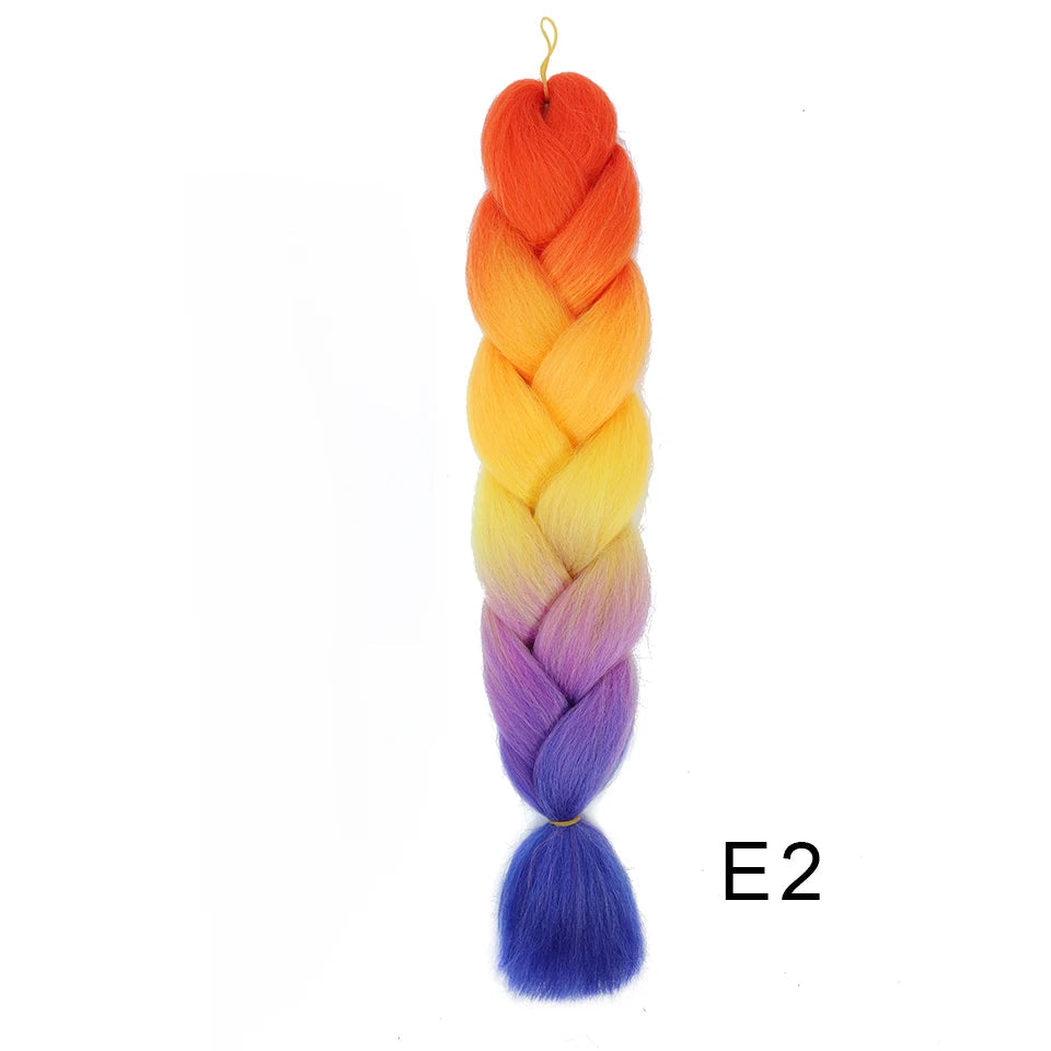 New Colors Synthetic Glowing Ombre Jumbo Twist Braiding Hair – Kanekalon Hair Extensions for Women