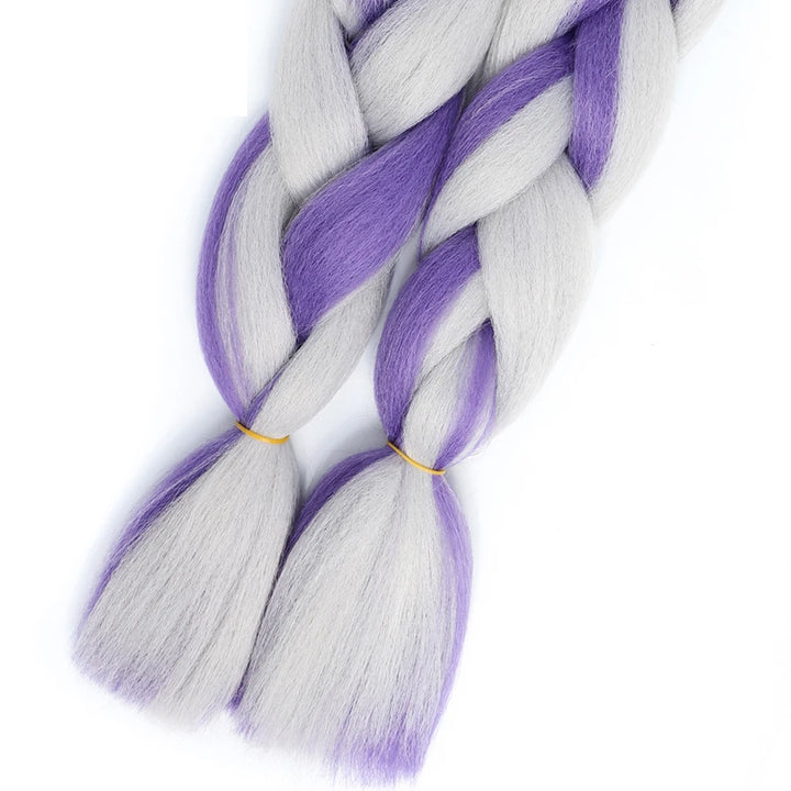 24 Inch Jumbo Braiding Hair – 100g Synthetic Ombre Multi-Color Braids Extension 454