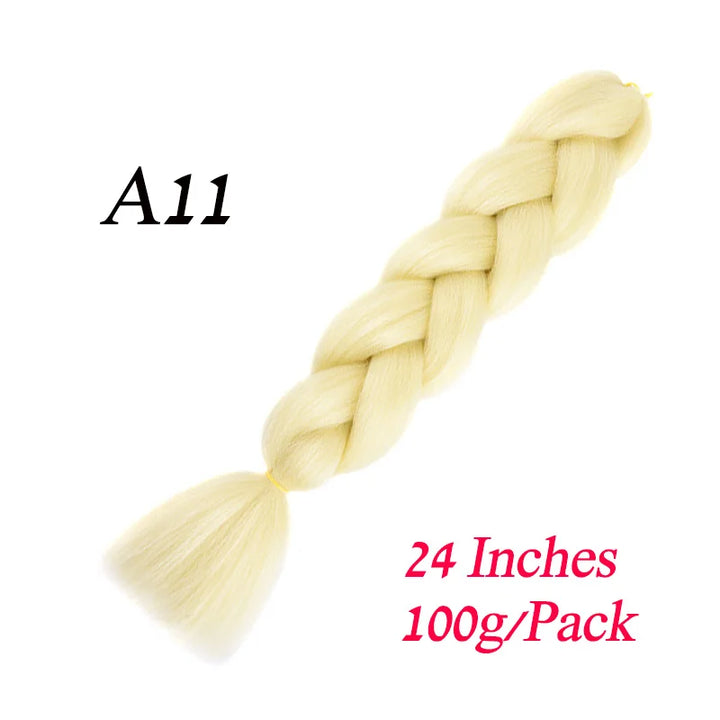 24 Inch Jumbo Braiding Hair – Afro Ombre Synthetic Extensions for Children’s Braids (100g) 33