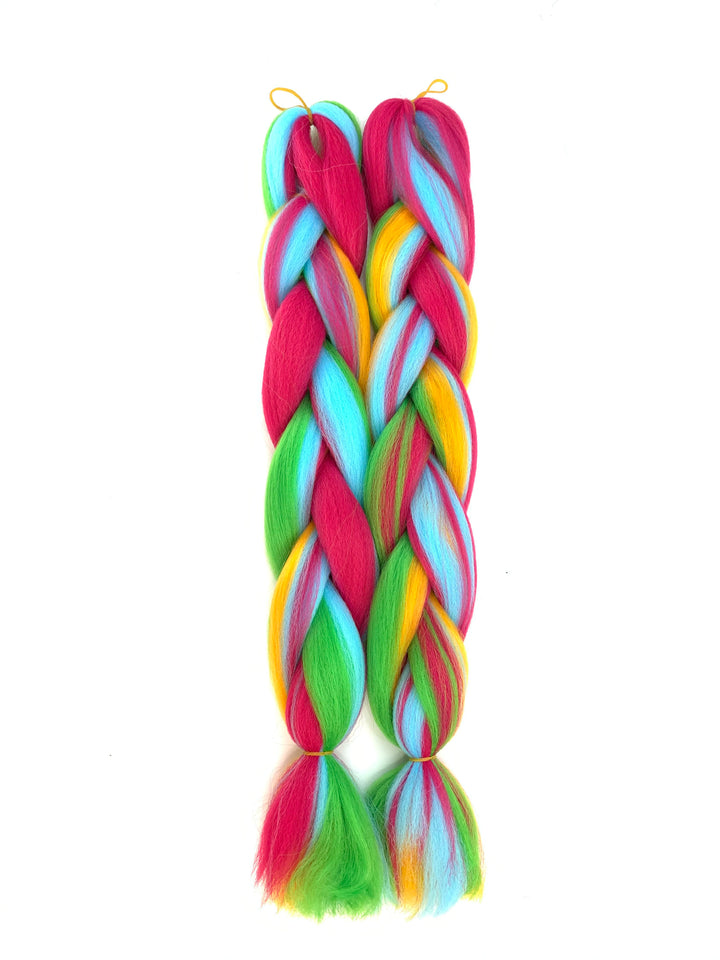Mixed Color Jumbo Braiding Hair 24 Inch – Pre-Stretched Synthetic Extensions for Long Braids
