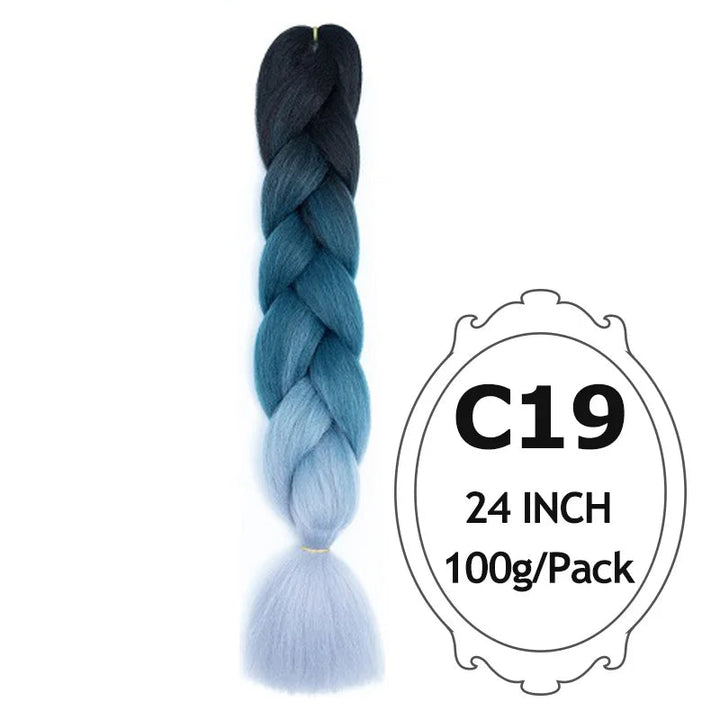 Synthetic Braiding Hair Extensions – Ombre Jumbo Braid Hair for Women, Wholesale DIY Hairstyle (Pink, Purple, Yellow)