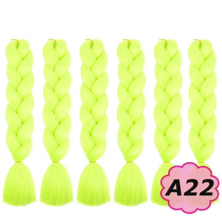 Neon green braided hair extensions 