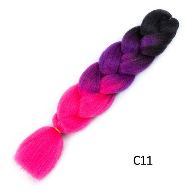 New Colors Synthetic Glowing Ombre Jumbo Twist Braiding Hair – Kanekalon Hair Extensions for Women