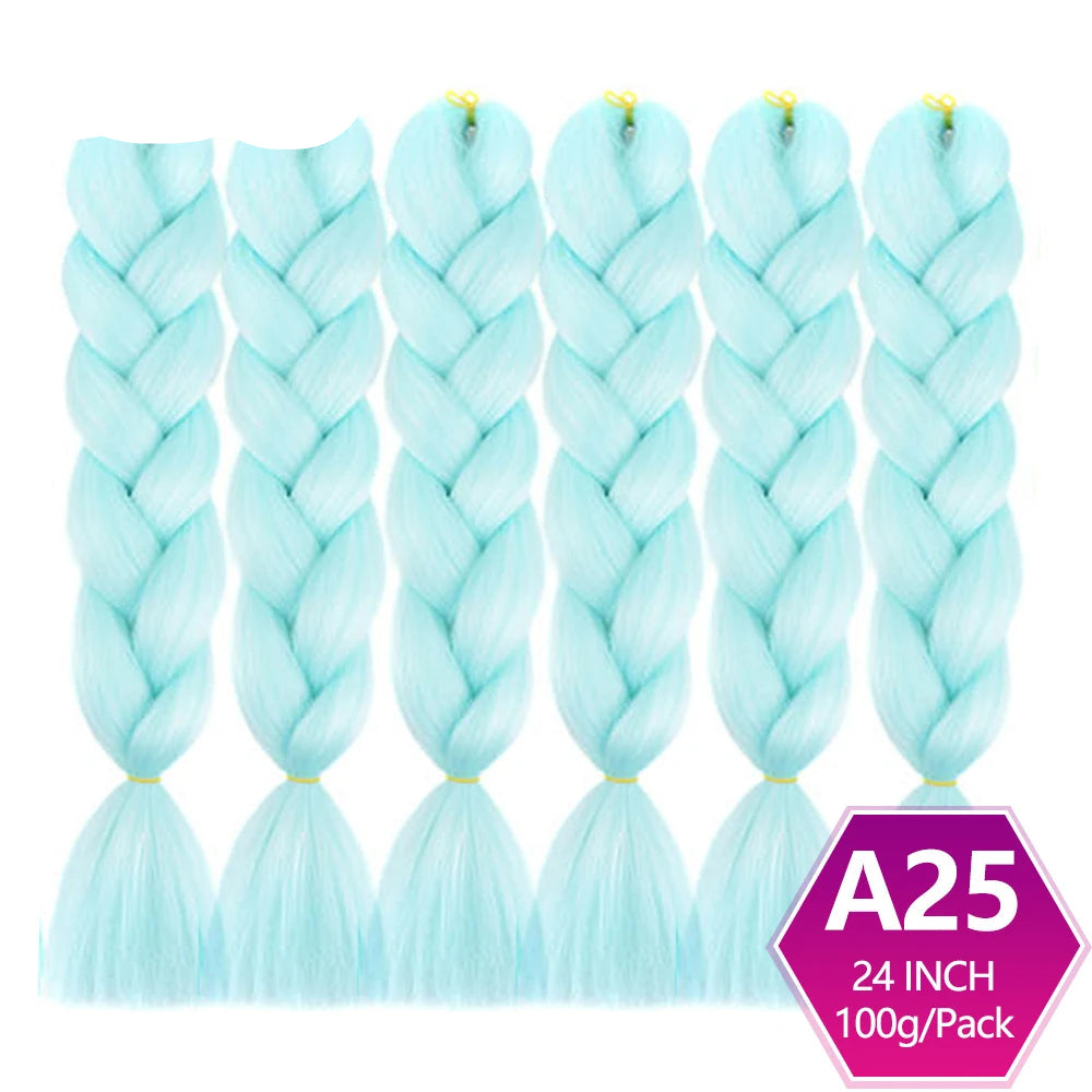 6 Packs 24 Inch Ombre Jumbo Braiding Hair – High-Temperature Synthetic Extensions for Twist & Crochet Braids