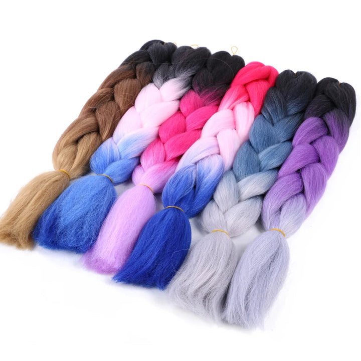 Colorful braided hair extensions 