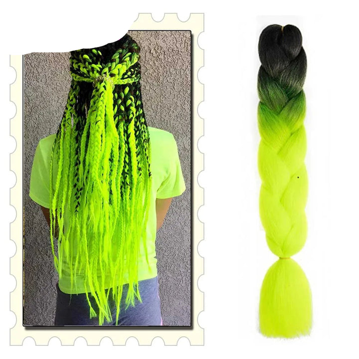 24" Pink Jumbo Braiding Hair – Yaki Texture Synthetic Bulk Extensions (Purple/Red/Green Options)