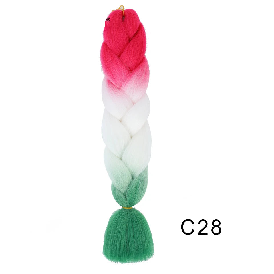 New Colors Synthetic Glowing Ombre Jumbo Twist Braiding Hair – Kanekalon Hair Extensions for Women