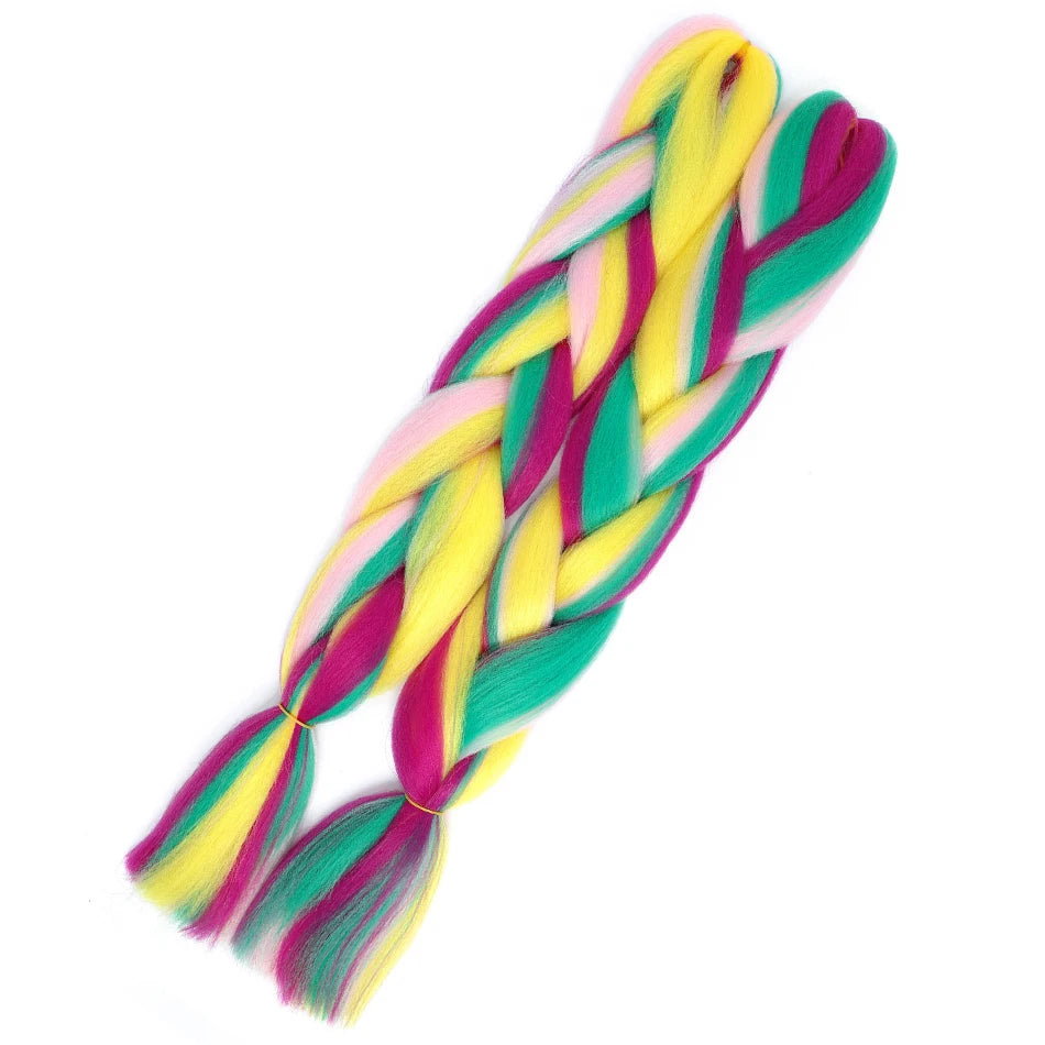 24 Inch Jumbo Braiding Hair – 100g Synthetic Ombre Multi-Color Braids Extension 454