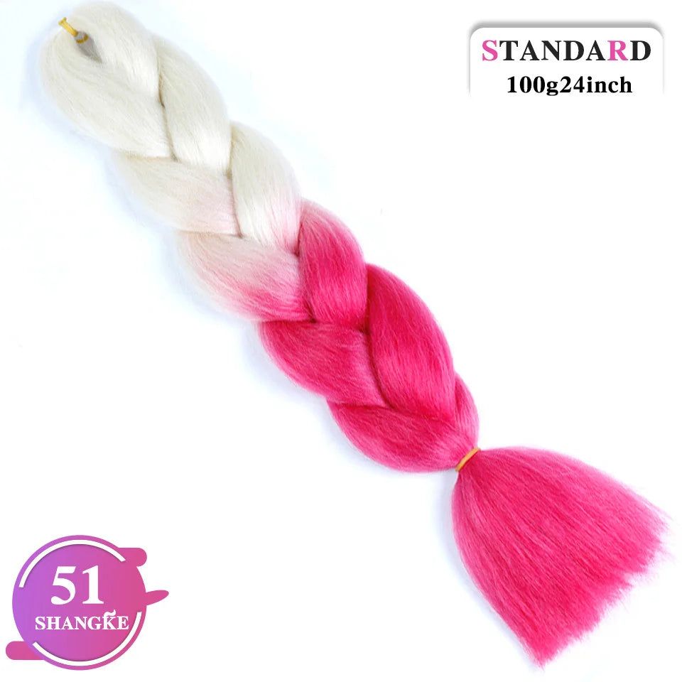 24 Inch Rainbow Weaving Hair Extensions – Synthetic Professional Color Weave Hair 55