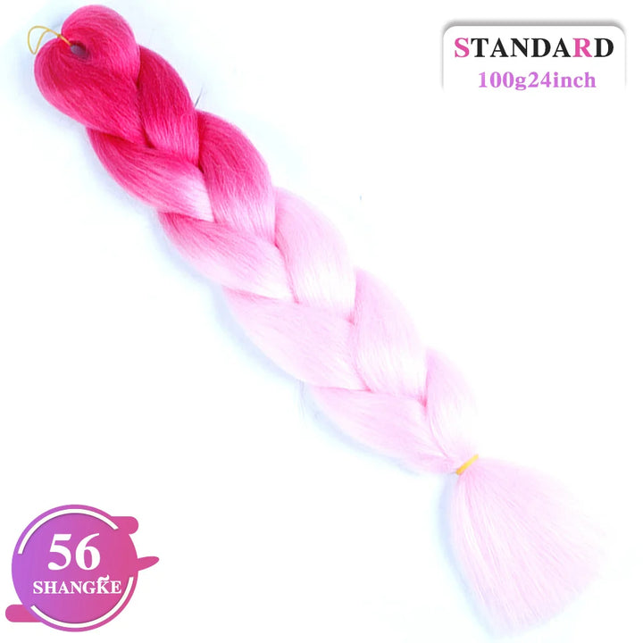 24 Inch Rainbow Weaving Hair Extensions – Synthetic Professional Color Weave Hair 55