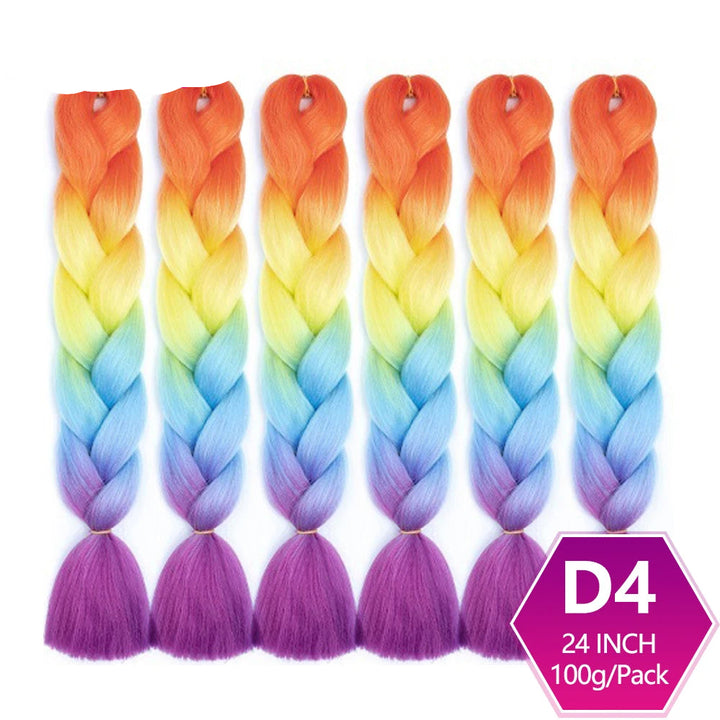6 Packs 24 Inch Ombre Jumbo Braiding Hair – High-Temperature Synthetic Extensions for Twist & Crochet Braids