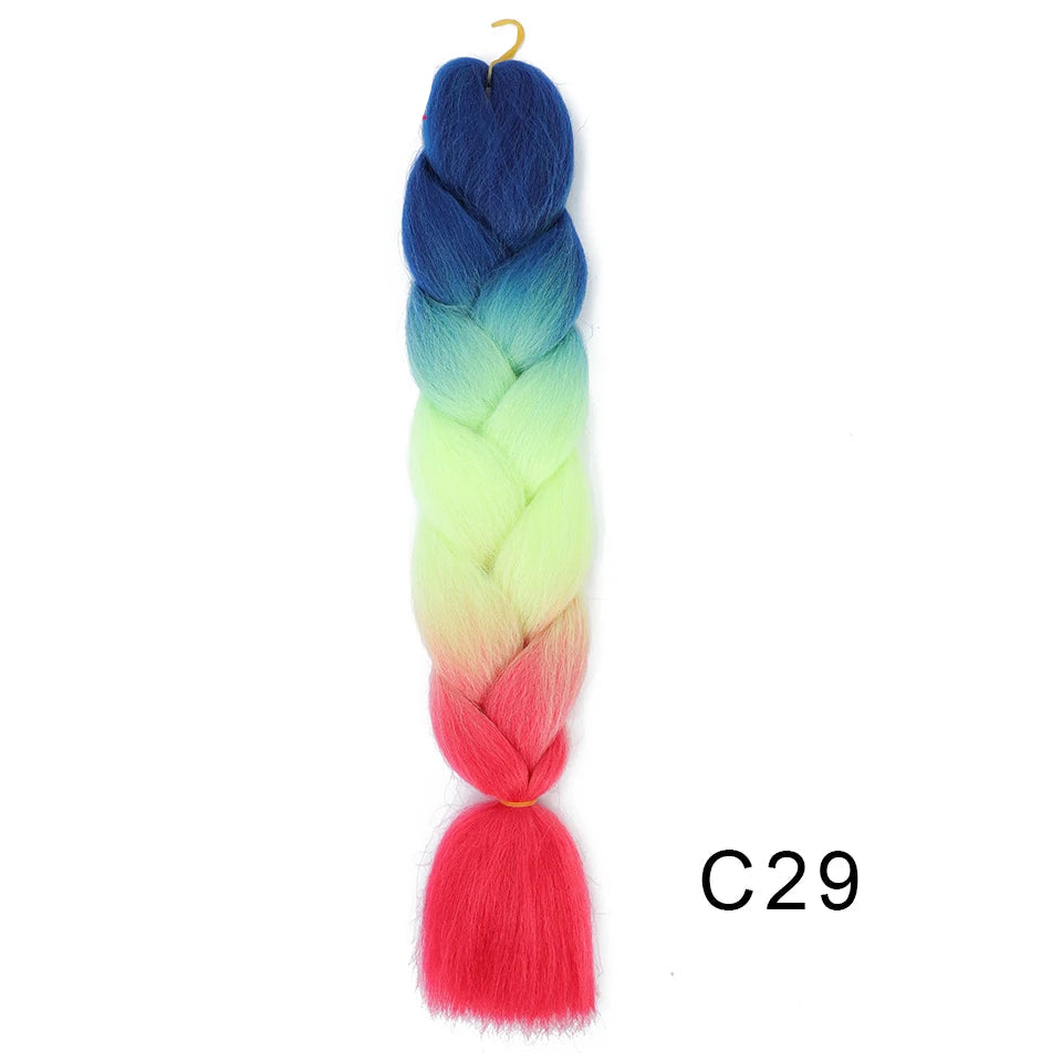 New Colors Synthetic Glowing Ombre Jumbo Twist Braiding Hair – Kanekalon Hair Extensions for Women