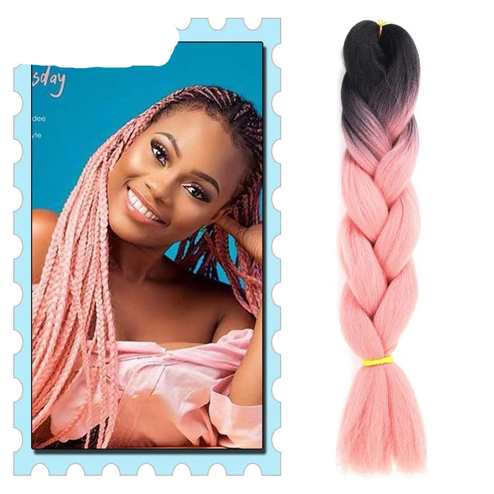 Synthetic Braiding Hair 24 Inch – Kanekalon Ombre Pre-Stretched Jumbo Braids